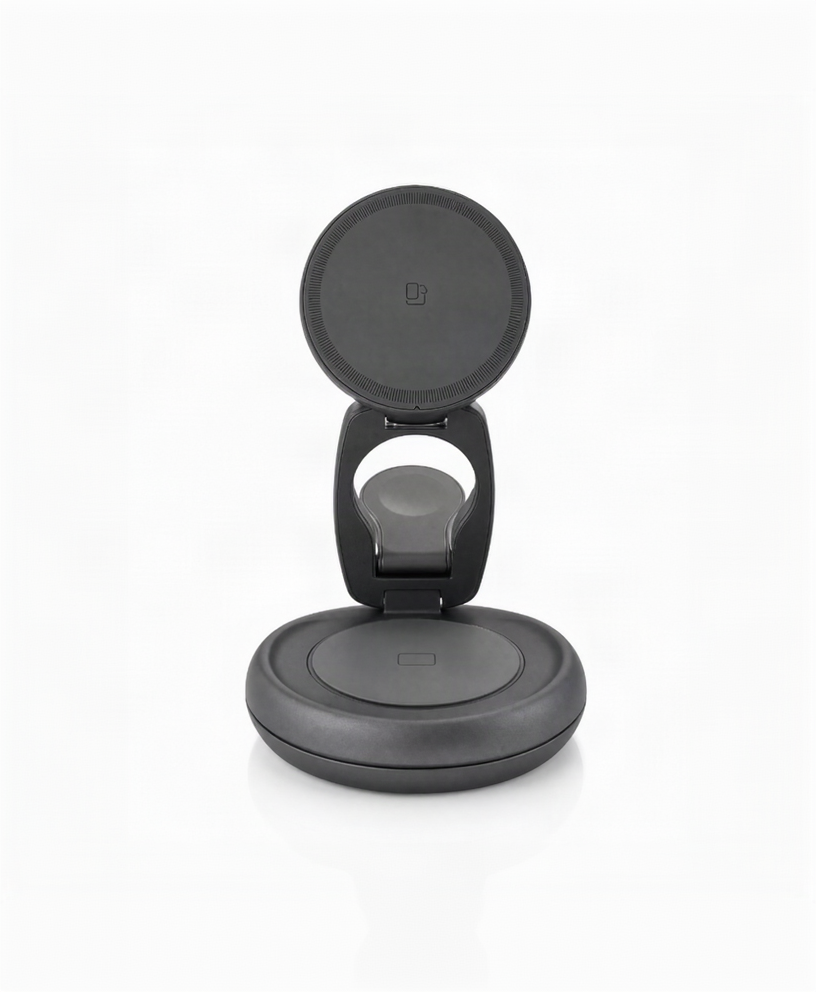 Foldable & Rotatable 3-in-1 Wireless Charger - 15W Fast Charging
